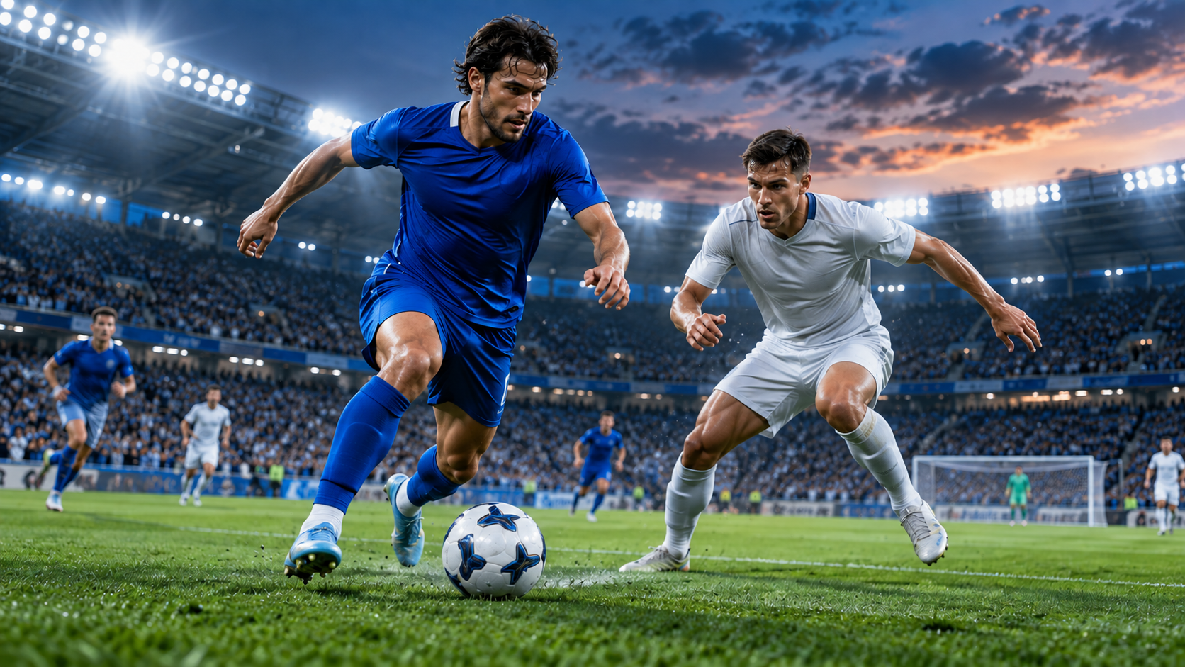 Emoção do futebol ao vivo